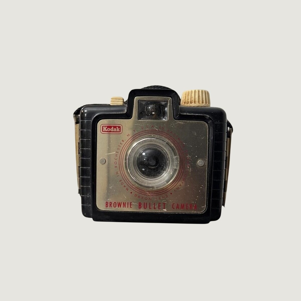 Vintage 1950s Kodak Brownie Bullet 127 Film Camera Black Silver Untested